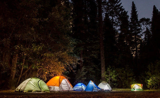 Camping tents under the stars