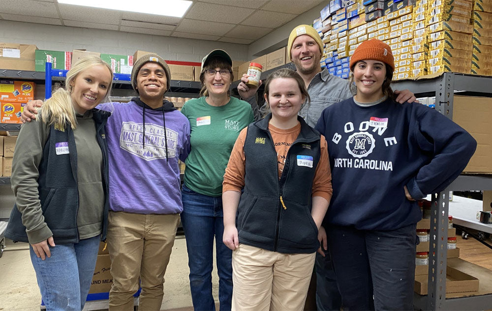 Members of the Mast Store Marketing Department volunteered at Hunger & Health Coalition