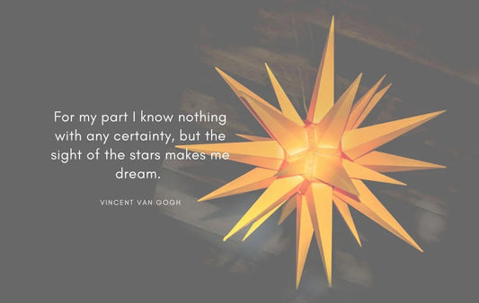 For my part I know nothing with any certainty, but the sight of the stars makes me dream - Van Gogh, image of Moravian Star