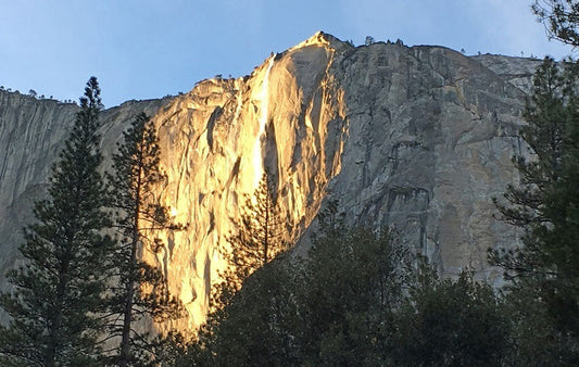 Horsetail Falls in Yosemite National Park. At times in February, the water will look like lava when the sunlight hits it just right.