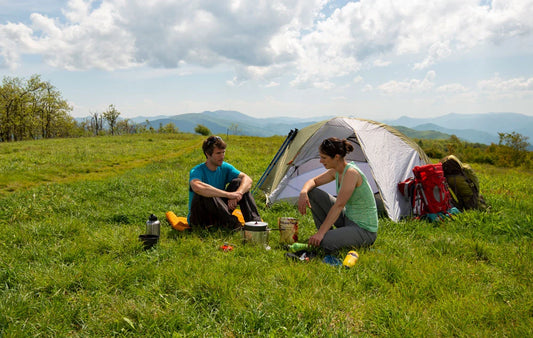 two people camping on Beauty Spot along the Appalachian Trail