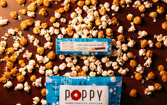 Mast Store and Poppy Hand-Crafted Popcorn collaborate on a new chocolate bar