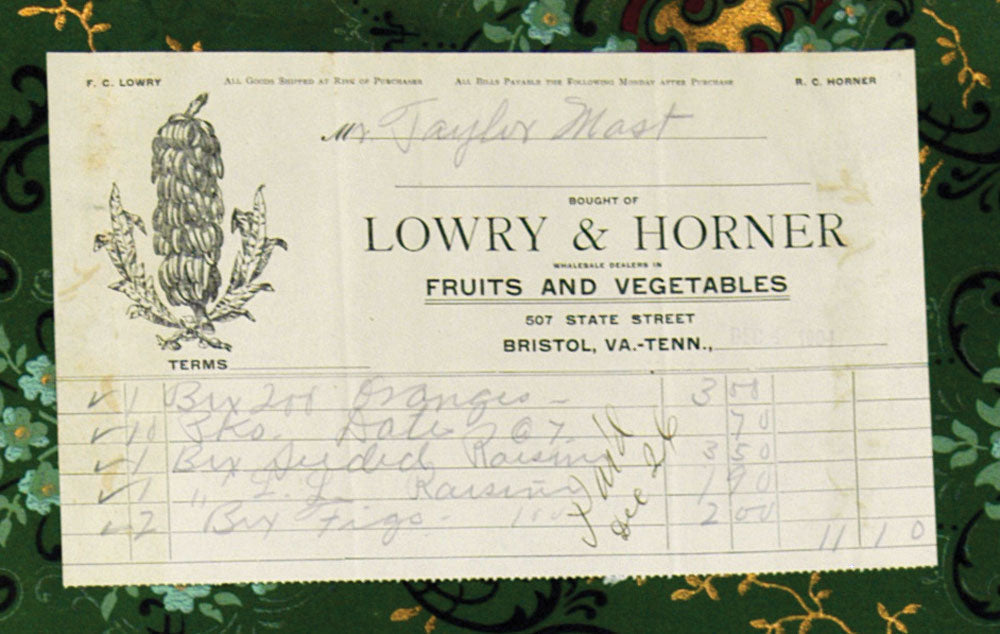 A Fruit Receipt from Lawry and Horner from the earlr 1900s