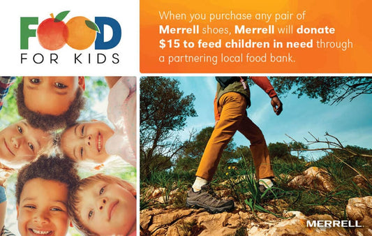 Merrell collaborates with Mast Store to help local food security partners provide food for kids graphic.
