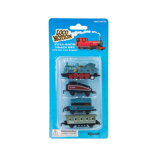 Pullback Train Set Toy Blue Engine