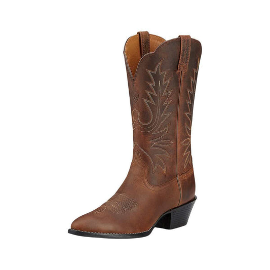 Ariat Women's Heritage R Toe Western Boots Distressed Brown