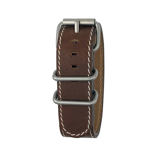 M.H. Bertucci Olive Brown Duration Leather Watchband - 7/8 Inch