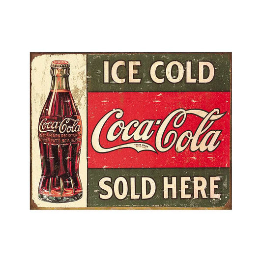 Ice Cold Coca Cola 1916 Tin Sign