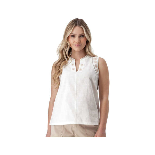 Aventura Women's Festival Embroidered Split Neck Tank Top
