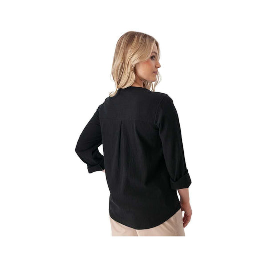 Aventura Women's Beachcomber Solid Long Sleeve Popover Top