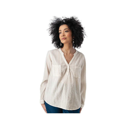 Aventura Women's Beachcomber Patterned Long Sleeve Popover Shirt