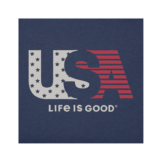 Life is Good Men's U.S.A. Flag Short Sleeve Crusher T-Shirt