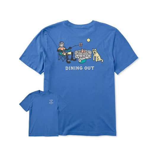 Life is Good Men's Jake & Rocket Dining Out Camp Short Sleeve Crusher-Lite T-Shirt