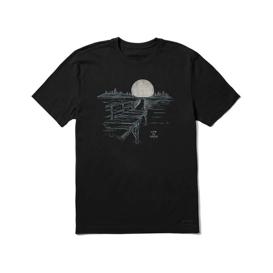 Life is Good Men's Dock Dog Landscape Sunset Short Sleeve Crusher T-Shirt