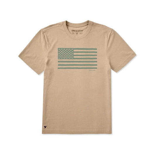 Life is Good Men's American Flag Short Sleeve Crusher Lite T-Shirt