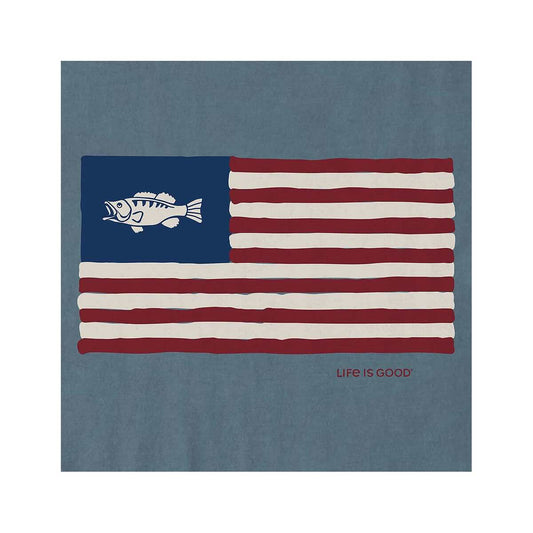 Life is Good Men's Fish Flag Short Sleeve Crusher T-Shirt