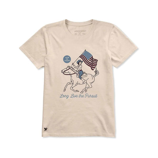 Life is Good Women's Cowgirl Flag Short Sleeve Crusher T-Shirt