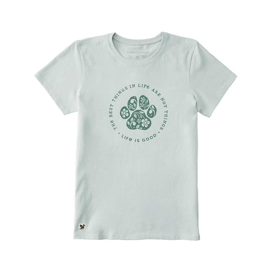 Life is Good Women's Best Things in Life Are Dog Paws Floral Short Sleeve Crusher Lite T-Shirt