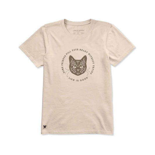 Life is Good Women's Some Cats Find Your Heart Without Trying Short Sleeve Crusher Lite T-Shirt