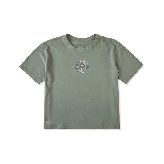 Life is Good Women's Magic Mushrooms Mini Short Sleeve Crusher Boxy T-Shirt