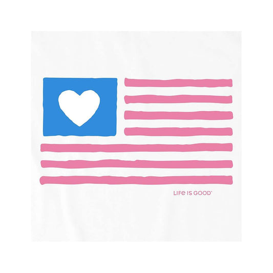 Life is Good Women's Hearts and Stripes Forever Short Sleeve Crusher Lite T-Shirt