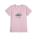 Life is Good Women's Adirondack Cat Short Sleeve Crusher Lite V-Neck Shirt