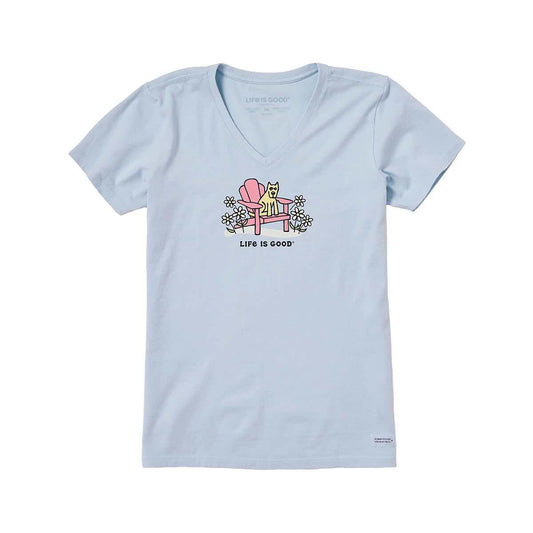 Life is Good Women's Rocket Adirondack Daisies Short Sleeve Crusher Lite V-Neck Shirt