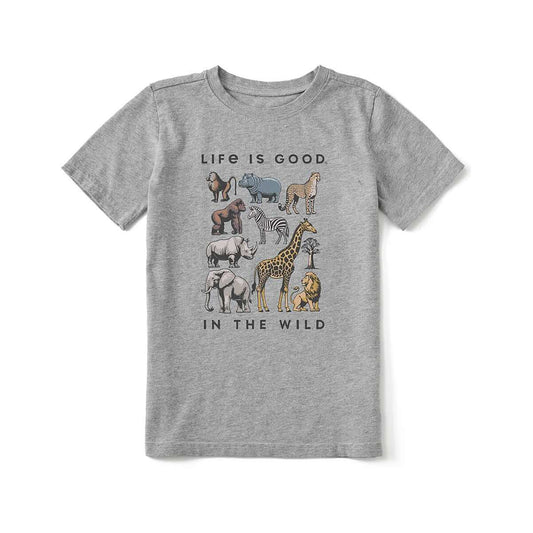 Life is Good Kids In The Wild Animals Short Sleeve Crusher T-Shirt