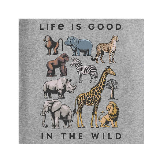 Life is Good Kids In The Wild Animals Short Sleeve Crusher T-Shirt