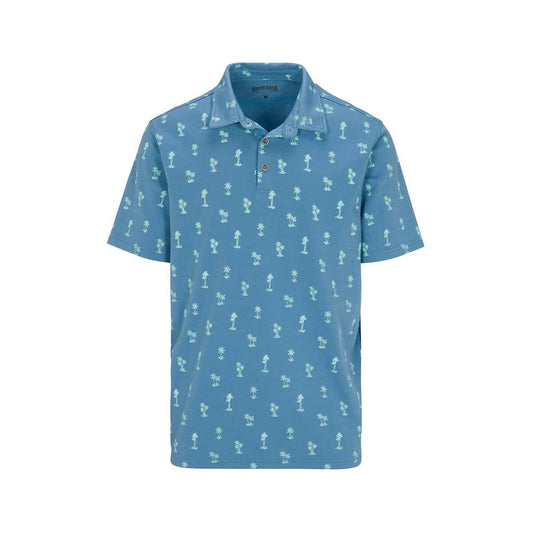 North River Men's Printed Pique Short Sleeve Polo Shirt