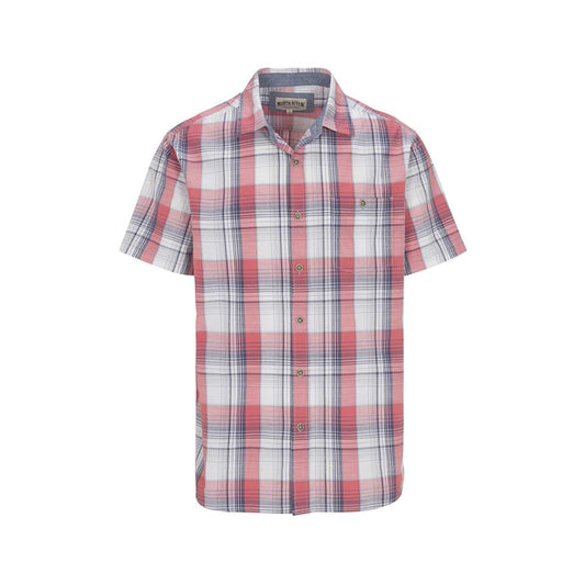 North River Men's Slub Poplin Short Sleeve Plaid Shirt
