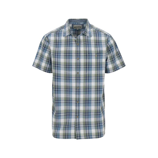 North River Men's Slub Poplin Short Sleeve Plaid Shirt