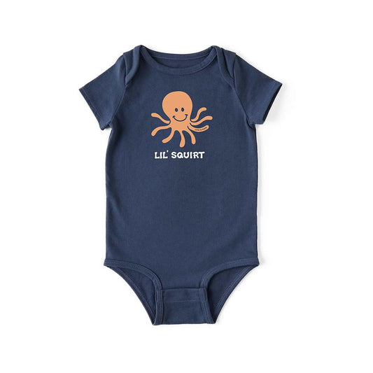 Life is Good Baby Lil' Squirt Octopus Short Sleeve Crusher Bodysuit