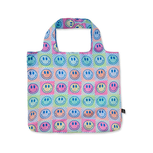 Life is Good Roll and Go Checkered Smiles Tote Bag