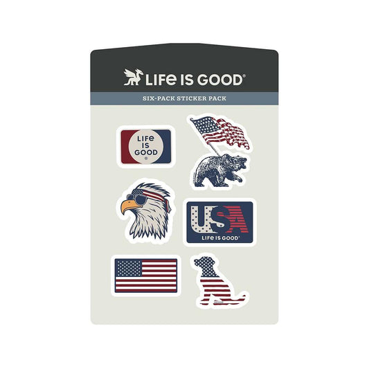 Life is Good Flags Six-Pack Sticker Pack
