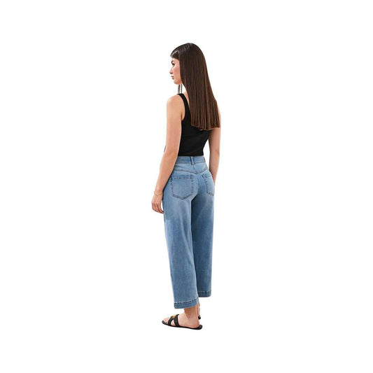 Tribal Sportswear Women's Audrey Hugging Crop Wide Leg Boundless Stretch Jeans