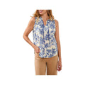 Tribal Sportswear Women's Sleeveless Frill-Neck Printed Blouse