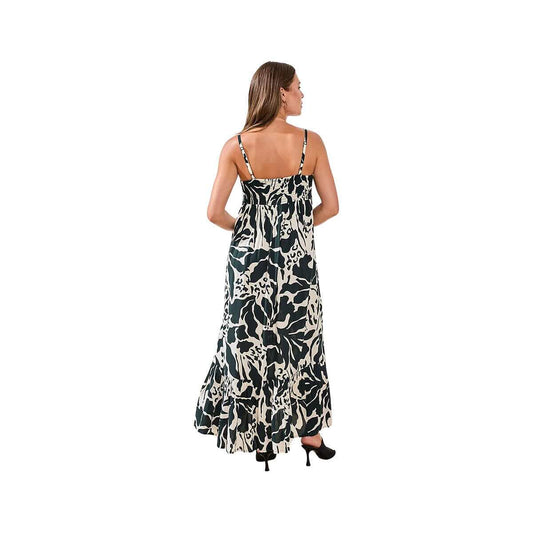 Tribal Sportswear Strap Sleeves Printed Maxi Dress