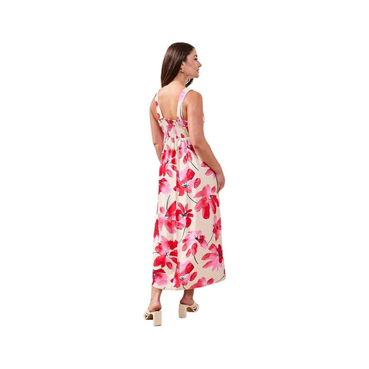Tribal Sportswear Women's Sleeveless V-Neck Watercolor Midi Dress