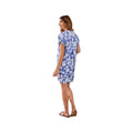 Tribal Sportswear Women's Ruffle-Sleeve Notch Neck Shift Short Sleeve Dress