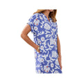 Tribal Sportswear Women's Ruffle-Sleeve Notch Neck Shift Short Sleeve Dress