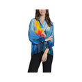 APNY Women's Half-Placket V-Neck Floral Long Sleeve Blouse