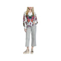 APNY Women's Half-Placket V-Neck Butterfly Long Sleeve Blouse