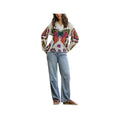 APNY Women's Half-Placket V-Neck Butterfly Long Sleeve Blouse