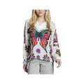 APNY Women's Half-Placket V-Neck Butterfly Long Sleeve Blouse
