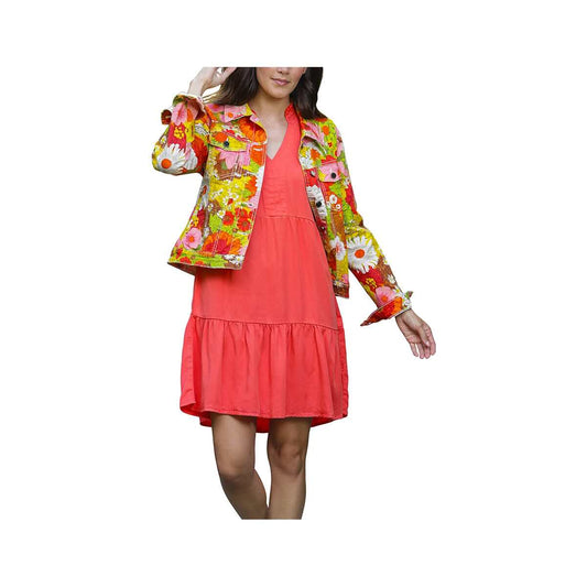 APNY Apparel Women's Floral Printed Denim Jacket