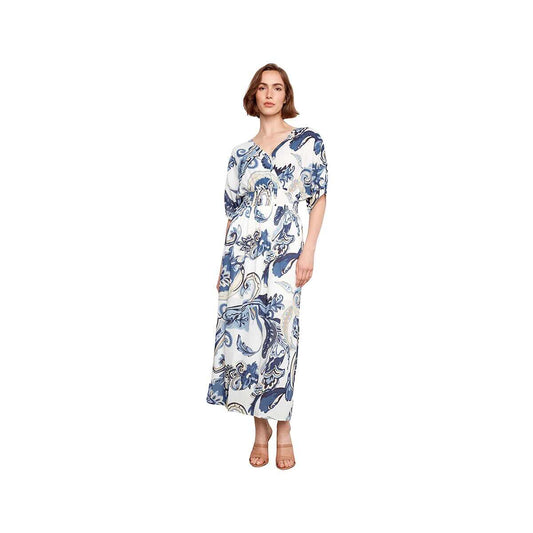 Charlie B Women's Printed Dolman Short Sleeve Maxi Fake Wrap Dress