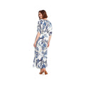 Charlie B Women's Printed Dolman Short Sleeve Maxi Fake Wrap Dress