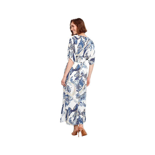 Charlie B Women's Printed Dolman Short Sleeve Maxi Fake Wrap Dress