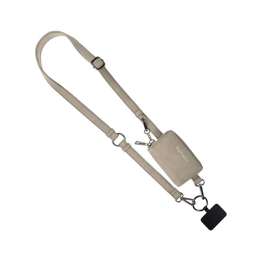 Save The Girls Clip & Go Brushed Vegan Leather Phone Strap with Pouch